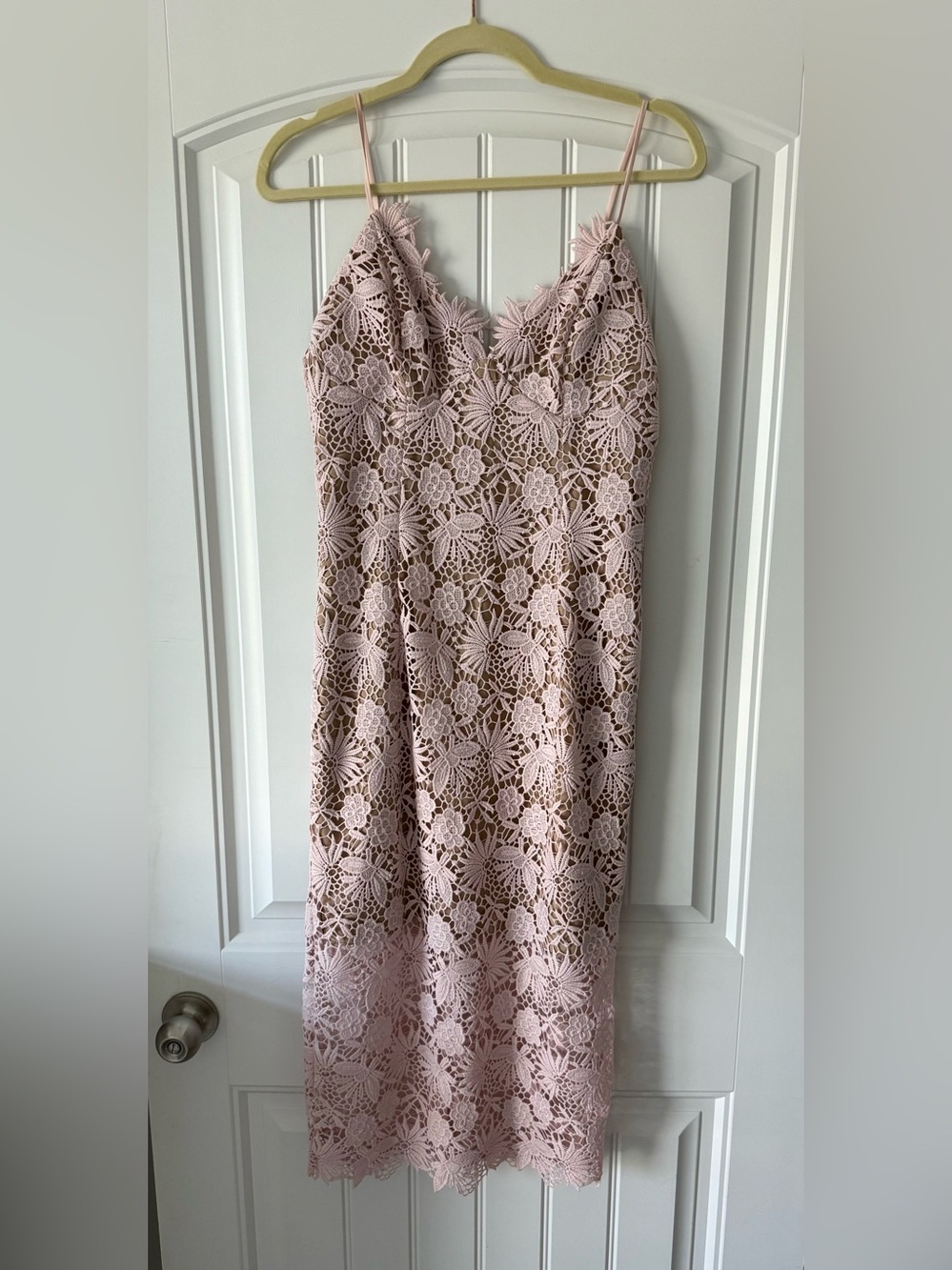 Bardot Pink Lace Midi Dress